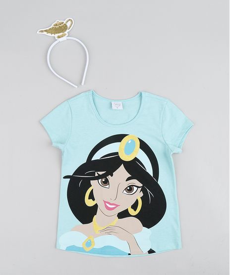 Blusa-Infantil-Carnaval-Jasmine-Manga-Curta---Tiara-Verde-Claro-9433380-Verde_Claro_1