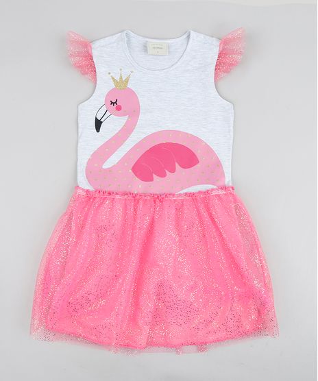 Vestido-Infantil-Carnaval-Flamingo-com-Tule-Cinza-Mescla-9439085-Cinza_Mescla_1