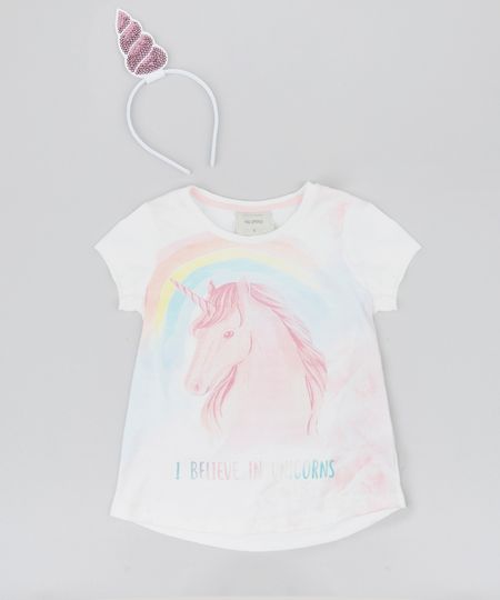 Blusa-Infantil-Carnaval-Unicornio-Manga-Curta---Tiara-Off-White-9433377-Off_White_1