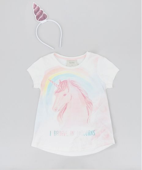 Blusa-Infantil-Carnaval-Unicornio-Manga-Curta---Tiara-Off-White-9433377-Off_White_1