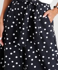 Calca-Pantacourt-Feminina-Estampada-de-Poa-com-Faixa-de-Amarrar-Preta-9284902-Preto_4