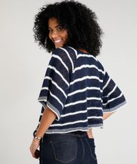 Blusa-Feminina-Ampla-Listrada-em-Trico-Manga-Curta-Decote-Redondo-Azul-Marinho-9314104-Azul_Marinho_2 Blusa-Feminina-Ampla-Listrada-em-Trico-Manga-Curta-Decote-Redondo-Azul-Marinho-9314104-Azul_Marinho_2