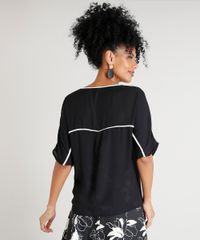 Blusa-Feminina-com-Vivo-Contrastante-Manga-Curta-Decote-Redondo-Preta-9387544-Preto_2
