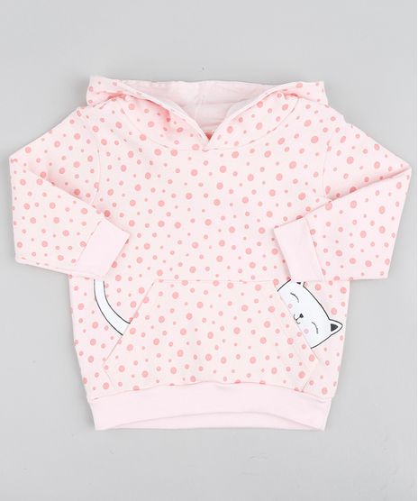 Blusao-Infantil-Estampado-de-Poa-em-Moletom-Felpado-com-Capuz-Rosa-9425070-Rosa_1