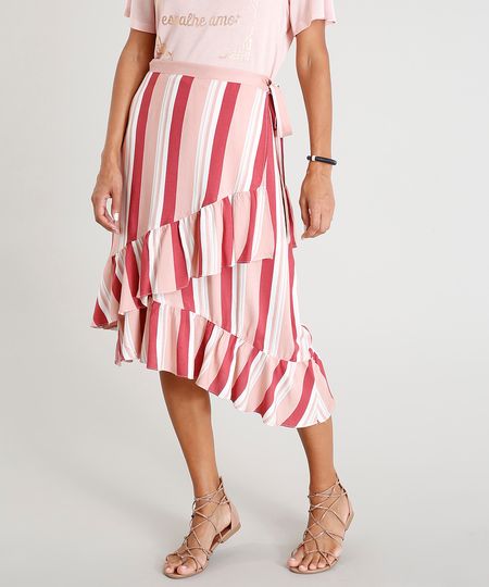 Saia-Midi-Feminina-Listrada-com-Babados-Rose-9371198-Rose_1 Saia-Midi-Feminina-Listrada-com-Babados-Rose-9371198-Rose_1
