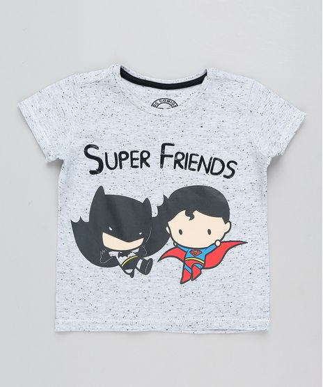 Camiseta-Infantil-Batman-e-Super-Homem-Manga-Curta-Gola-Careca-Cinza-Mescla-Claro-9433554-Cinza_Mescla_Claro_1