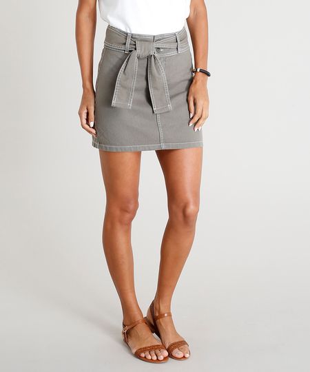 Saia-de-Sarja-Feminina-Curta-com-Pespontos-e-Faixa-de-Amarrar--Verde-Militar-9458584-Verde_Militar_1 Saia-de-Sarja-Feminina-Curta-com-Pespontos-e-Faixa-de-Amarrar--Verde-Militar-9458584-Verde_Militar_1