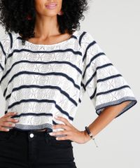 Blusa-Feminina-Ampla-Listrada-em-Trico-Manga-Curta-Decote-Redondo-Off-White-9314104-Off_White_4 Blusa-Feminina-Ampla-Listrada-em-Trico-Manga-Curta-Decote-Redondo-Off-White-9314104-Off_White_4