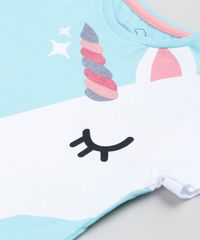 Pijama-Infantil-Unicornio-com-Glitter-Manga-Curta-Azul-Claro-9416405-Azul_Claro_4