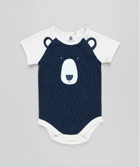 Body-Infantil-Urso-com-Orelhas-Manga-Curta-Decote-Redondo-Bege-Claro-9205080-Bege_Claro_1