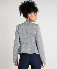 Blazer-Feminino-Estampado-Xadrez-com-Ziper-Cinza-9383124-Cinza_2