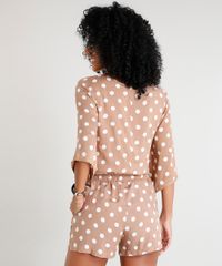 Blusa-Feminina-Transpassada-Estampada-de-Poa-com-Amarracao-Manga-Curta-Decote-V-Bege-Escuro-9419816-Bege_Escuro_2