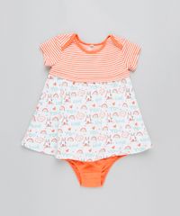 Vestido-Infantil-Estampado-com-Recorte-Manga-Curta---Calcinha-Laranja-9205031-Laranja_1