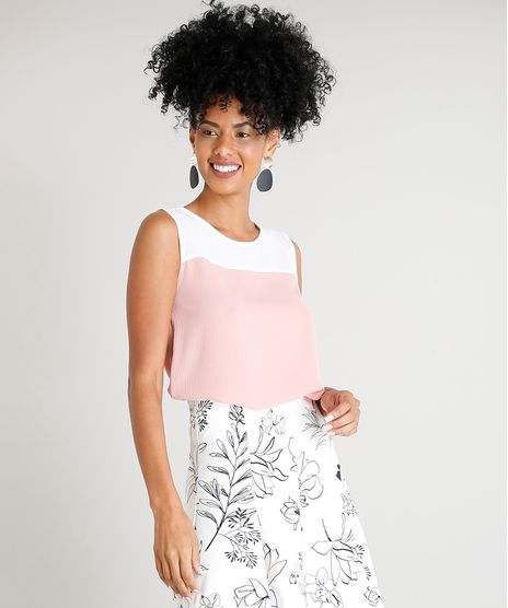 Regata-Feminina-com-Recorte-Bicolor-Decote-Redondo-Rose-9388651-Rose_1