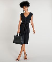 Vestido-Feminino-Curto-com-Decote-V-e-Pespontos-Sem-Manga-Preto-9368267-Preto_3