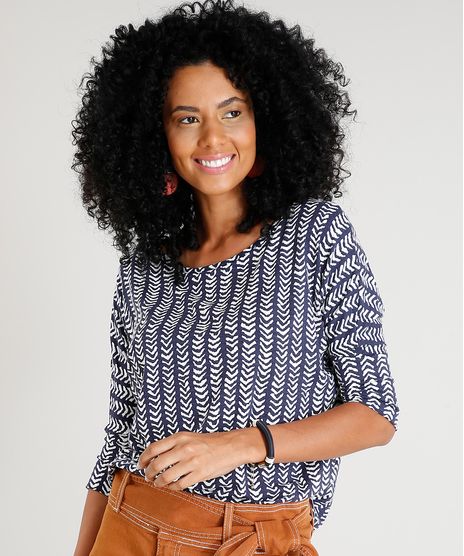 Blusa-Feminina-Estampada-Manga-Curta-Decote-Redondo-Azul-Marinho-9390242-Azul_Marinho_1