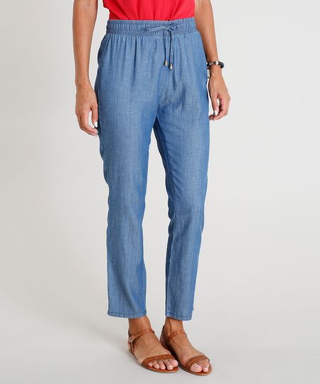 Calca-Jeans-Feminina-Jogger-com-Cordao-Azul-Medio-9469843-Azul_Medio_1