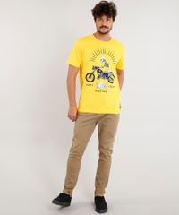 Camiseta-Masculina-Caveira-com-Motocicleta-Manga-Curta-Gola-Careca-Amarela-9302121-Amarelo_3