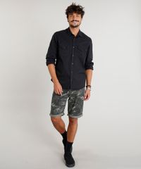 Bermuda-de-Sarja-Masculina-Slim-Estampada-Camuflada-Verde-Militar-9335204-Verde_Militar_3