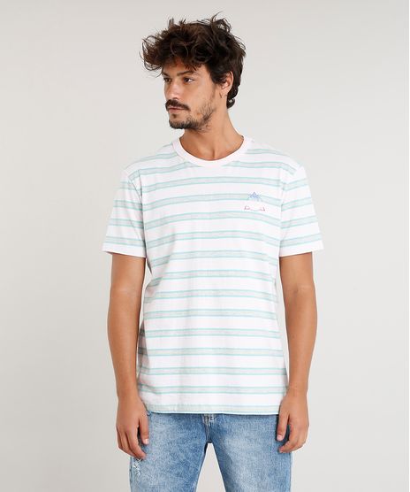 Camiseta-Masculina--Los-Angeles--Listrada-Manga-Curta-Gola-Careca-Rosa-Claro-9349995-Rosa_Claro_1