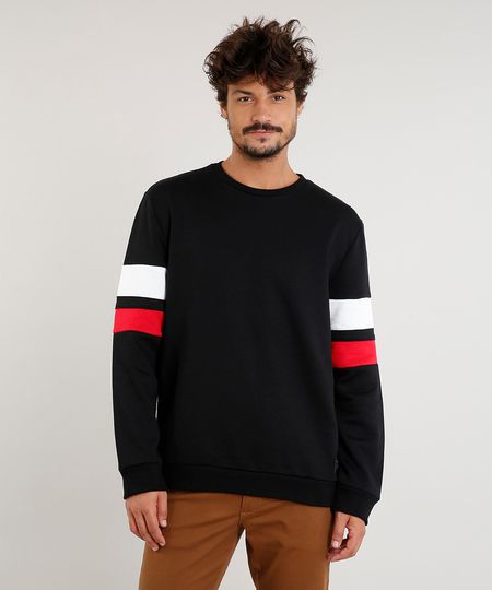 Blusão Masculino em Moletom com Recortes Manga Longa Preto é ruim? Blusão Masculino em Moletom com Recortes Manga Longa Preto é boa?