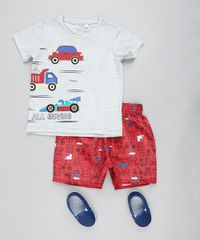 Conjunto-Infantil-de-Camiseta-Carros-Manga-Curta-Cinza-Mescla-Claro---Bermuda-Estampada-Vermelha-9428683-Vermelho_3