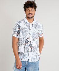 Camisa-Masculina-Estampada-de-Tucanos-Manga-Curta-Branca-9398331-Branco_1