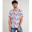 Camisa-Masculina-Estampada-de-Folhagem-com-Flamingos-Manga-Curta-Branca-9471548-Branco_1