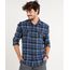 Camisa-Masculina-Flanela-Estampada-Xadrez-com-Bolsos-Manga-Longa-Azul-Marinho-9365239-Azul_Marinho_1