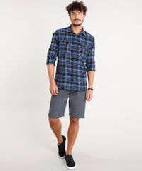 Camisa-Masculina-Flanela-Estampada-Xadrez-com-Bolsos-Manga-Longa-Azul-Marinho-9365239-Azul_Marinho_3