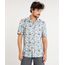 Camisa-Masculina-Estampada-de-Folhagem-com-Bolso-Manga-Curta-Coral-9434801-Coral_1