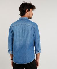 Camisa-Jeans-Masculina-com-Bolsos-Manga-Longa-Azul-Medio-9393926-Azul_Medio_2