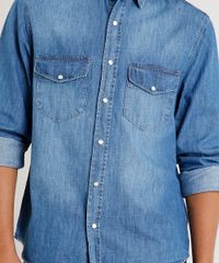 Camisa-Jeans-Masculina-com-Bolsos-Manga-Longa-Azul-Medio-9393926-Azul_Medio_4