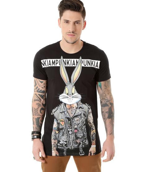 Camiseta-Alongada-Pernalonga-Preta-8386759-Preto_1