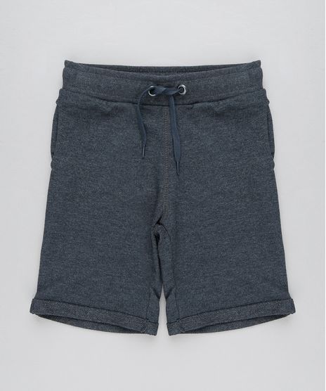Bermuda-Infantil-Basica-em-Moletom-com-Bolsos-Cinza-Mescla-Escuro-9260488-Cinza_Mescla_Escuro_1