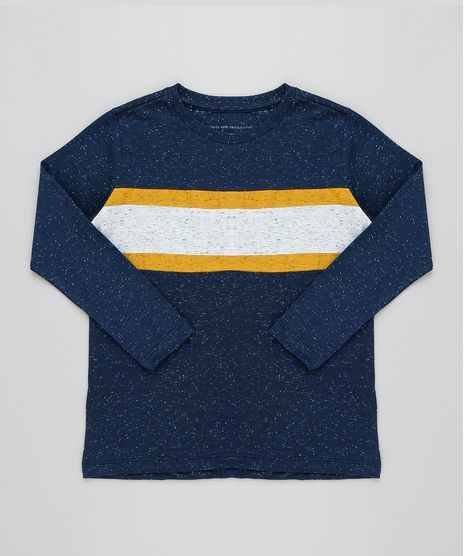 Camiseta-Infantil-Manga-Longa-Com-Recorte-Contrastante-Gola-Careca-Azul-Marinho-9433331-Azul_Marinho_1