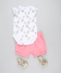Conjunto-Infantil-de-Body-Girafa-Sem-Manga-Branco---Short-em-Moletom-Rosa-9201693-Rosa_3