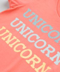 Blusa-Infantil--Unicorn--com-Franjas-Manga-Curta-Decote-Redondo-Coral-9407405-Coral_4