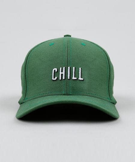 Bone-Masculino-Aba-Curva-com-Bordado--Chill--Verde-Escuro-9422438-Verde_Escuro_1