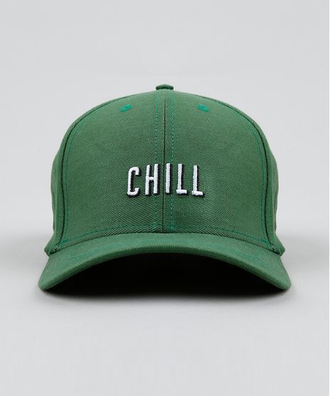 Bone-Masculino-Aba-Curva-com-Bordado--Chill--Verde-Escuro-9422438-Verde_Escuro_1