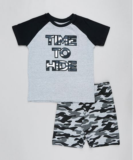 Pijama-Infantil-Raglan--Time-to-Hide--Manga-Curta-Cinza-Mescla-9418588-Cinza_Mescla_1