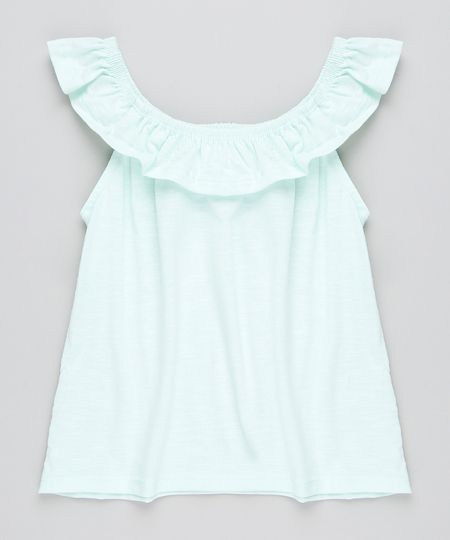 Blusa Infantil Ciganinha Verde Claro Menor preço em Blusa Infantil Ciganinha Verde Claro
