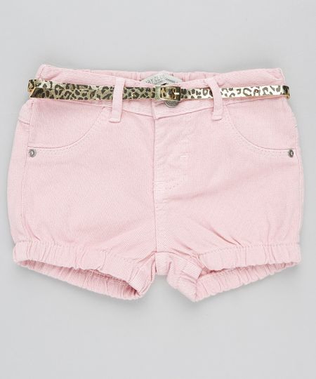 Short-Infantil-Texturizado-com-Cinto-Animal-Print-Rose-9447191-Rose_1 Short-Infantil-Texturizado-com-Cinto-Animal-Print-Rose-9447191-Rose_1
