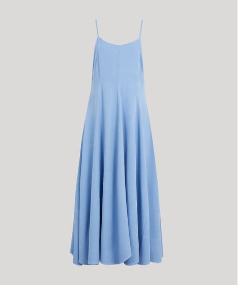 vestido azul claro midi