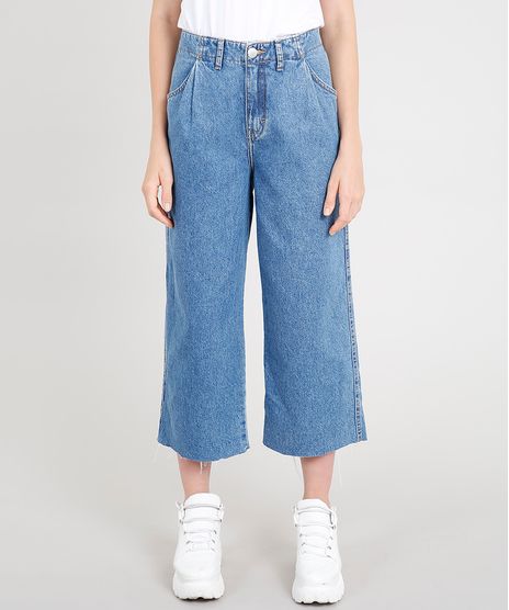 Calca-Jeans-Pantacourt-Feminina-Skater-Mindset-Barra-a-Fio-Azul-Medio-9480223-Azul_Medio_1