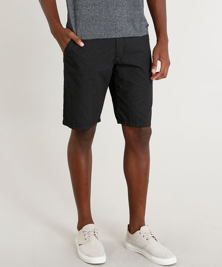 Bermuda-Masculina-Reta-Estampada-Mini-Print-Preta-8677103-Preto_1