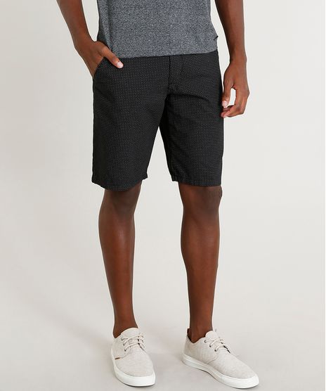 Bermuda-Masculina-Reta-Estampada-Mini-Print-Preta-8677103-Preto_1