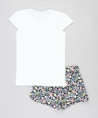 Conjunto-Infantil-de-Blusa--Summer-Time--Manga-Curta-Off-White---Short-Estampado-Floral-Azul-Marinho-9447900-Azul_Marinho_2