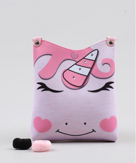 Bolsa-Infantil-Unicornio-com-Strass---Elasticos-de-Cabelo-Rosa-Claro-9442522-Rosa_Claro_1