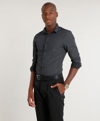 Camisa-Masculina-Slim-Estampada-Mini-Print-Manga-Longa-Preta-9251572-Preto_1